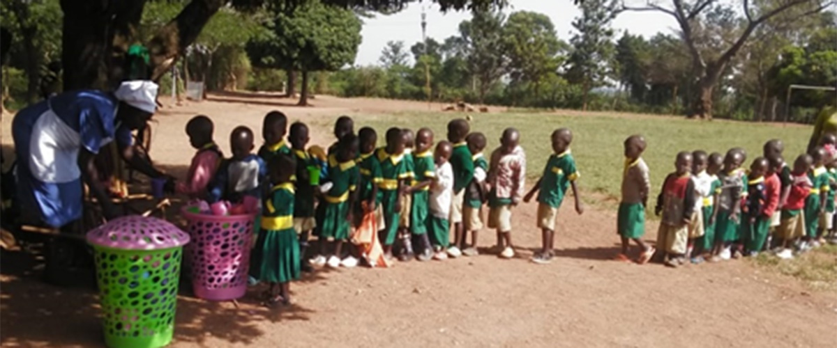 Children partaking in trial blended porridge formula